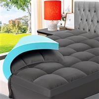 ELEMUSE Mattress Topper - Cooling Mattress Topper with Washable Pillow Top Mattress