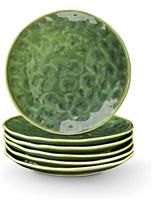 vicrays Porcelian Round Dessert Plate, 20.3 cm, Round, Microwave, Oven, Dishwasher Safe, Scratch Resistant, Porcelain Fluted Suitable for Salad, Fruit, Snack, Home, Party, Restaurant, Set of 4