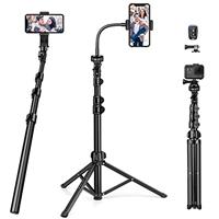 JOILCAN 68" Phone Tripod Stand, Gooseneck Aluminum Mobile Phone Tripod with Remote Control & Holder, Selfie Stick Tripod for iPhone 16/15/14/13, Tripods for Smartphone, Action Camera