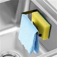 GAViA Sink Organiser - Self-Adhesive Sponge Holder & Dish Cloth Rack - 304 Stainless Steel - Black