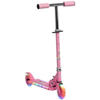 HOMCOM Kids Scooter with Lights, Music, Adjustable Height, Foldable Frame, LED Wheels, for Ages 3-7 Years