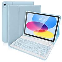 SOPPY Bluetooth Keyboard Case for iPad 10.2-inch (7th/8th/9th Gen) 10.9-inch (10th Gen) 11-inch (Pro/Air), Detachable Keyboards with Built-in Pencil Slot, Rechargeable Wireless Protective Cover