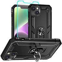 Aozuoton for iPhone 13 Case with HD Screen Protector, Milita
