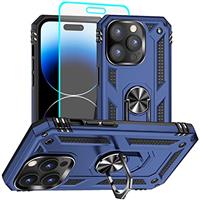 Aozuoton iPhone 14 Pro Case with HD Screen Protector, Milita