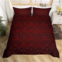Red Black Ombre Gothic Bedding Set Double For Boys Vintage G
