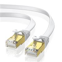 VOIETOLT Cat8 Ethernet Cable, 40Gbps/2000Mhz Flat High Speed Network Cable, STP RJ45 Gigabit Cat-8 Lan Internet Cable for PS4/5, for Modem - White