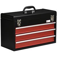 DURHAND Tool Chest, Lockable Metal Tool Box with Ball Bearing Runners, Portable Toolbox