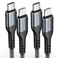 BLACKSYNCZE USB C to Lightning Cable, Nylon Braided PD Fast Charging Cable for iPhone 14/13/12/11 Pro Max/Mini/XR/XS/X/8 Plus/7/6s/5s