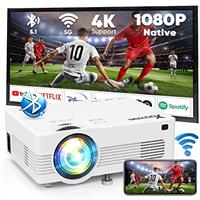 Projector 15000L, YOOYAA Native 1080P 5G WiFi Bluetooth Mini Projector Portable for Bedroom Outdoor/Home Cinema Use