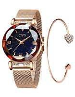 CIVO Watches Women Leather Strap Brown Wrist Woman Waterproo