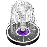 SZMP Solar Fountain with Flower, 3.5W Bird Bath Fountains, Solar Powered Garden Water Feature Pump for Humingbirds, Outdoor Water Fountain with 7-in-1 Nozzles, 4 Fixed Pipes for Garden, Pool, Pond