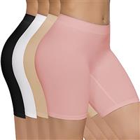 SIMIYA 4 Pack Womens Boxer Shorts Seamless Chub Rub Shorts Stretchy Anti Chafing Underwear for Under Dresses