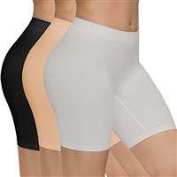 SIMIYA 3 Pack Anti Chafing Shorts Women Seamless Slip Shorts for Women Long Briefs Underwear Boyshorts Stretchy Safety Panty for Under Dresses Yoga Thigh Slimmers