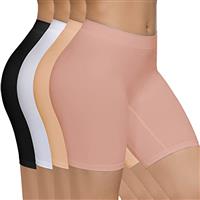SIMIYA 4 Pack Womens Boxer Shorts Seamless Chub Rub Shorts Stretchy Anti Chafing Underwear for Under Dresses