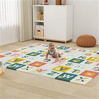 Dripex Baby Play Mat, Large Foam Crawling Playmat, Extra Thick Folding Reversible Waterproof Non Toxic Portable Floor Mat with Letters and Numbers for Baby