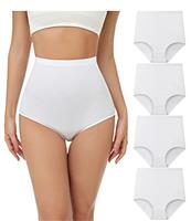 wirarpa Women's Cotton Knickers Super High waisted Briefs Ladies Underwear Full Coverage Panties 4 Pack