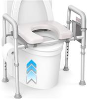 Agrish Bed Rails for Elderly Adults Safety - with Motion Light & Storage Pouch, Bedside Assist Bar with Support Legs for Seniors & Surgery Patients - Medical Bed Rail