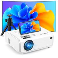 Mini Projector, VOPLLS Upgraded 1080P Full HD 14000L Video Projector Portable Outdoor Home Theater Movie Projector, 50% Zoom, Compatible with HDMI, USB, AV, Smartphone/Tablet/Laptop/PC/TV Box