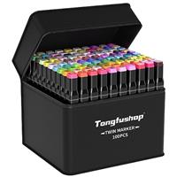 Tongfushop Colored Alcohol Markers Pens, Permanent Art Marker,Dual Tip Colouring Pens for Kids & Adults