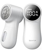 GAIATOP Fabric Shaver, Rechargeable Lint Remover Sweater Defuzzer, Intelligent Digital Display Lints Shaver Fuzzs Pills Bobbles Trimmer for Clothes and Furniture White(1 pcs)