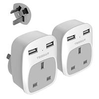 Travel Plug Adapter 2 Pack with 2 USB