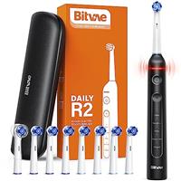 Bitvae R2 Rotating Electric Toothbrush for Adults with 8 Brush Heads, 5 Modes Rechargeable Power Toothbrush with Pressure Sensor