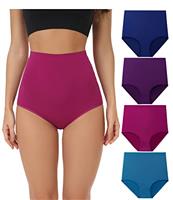 wirarpa Women's Cotton Knickers Super High waisted Briefs Ladies Underwear Full Coverage Panties 4 Pack
