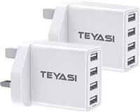 USB Plug,Multi USB Charger Plug Adaptor UK 3-Port Multiple Way Double Port Wall Plug UK 5V/3.1A 3 Pin Dual Plug Mains Charge for iPhone X XR XS 8 7 6 6S Plus 5 5S 5C SE 16 15 14 13 12 11,iPad