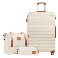 COOLIFE Suitcase Trolley Carry On Hand Cabin Luggage Hard Shell Travel Bag Lightweight with TSA Lock,The Suitcase Included 1pcs Travel Bag and 1pcs Toiletry Bag