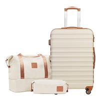 COOLIFE Suitcase Trolley Carry On Hand Cabin Luggage Hard Shell Travel Bag Lightweight with TSA Lock,The Suitcase Included 1pcs Travel Bag and 1pcs Toiletry Bag