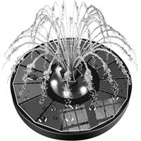 SZMP Solar Fountain Upgraded 100% Glass Panel, 3.5W Floating Solar Powered Water Pump Built-in 2200mAh Battery with 7 Nozzle & 4 Fixer, Solar Bird Bath Fountains for Garden, Pond, Pool, Outdoor