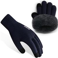 Rahhint Thermal Winter Gloves for Men Women Pure Wool Knit Gloves with fleece lining insulated Liner Keep Hand Warm Gift