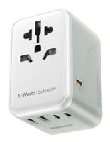 MOMAX Universal Travel Adapter,70W GaN Travel Plug Adapter with UK/EU/AU/US Plugs, 3USB-C PD & 2USB-A QC International Adapter Charger, Adapter Plug for Laptops Tablets Phones Vision Pro 1-World