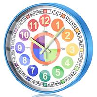 October Elf Modern Wall Clock Silent Non-TickingSimple Style Large Number Display Analog Round Metal Wall Clocks Decorative for Office Bedroom Kitchen Living Room Home Decor 30cm