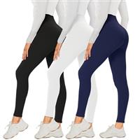 DDOBB 3 Pack Leggings for Women High Waisted Black Leggings Tummy Control Stretchy Pants Trousers for Gym Fitness Yoga Running Regular&Plus Size