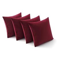 MIULEE Set of 4 Velvet Soft Decorative Square Throw Pillow Case Cushion Covers Luxury Pillowcases for Livingroom Sofa Bedroom with Invisible Zipper