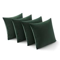 MIULEE Set of 4 Velvet Soft Decorative Square Throw Pillow Case Cushion Covers Luxury Pillowcases for Livingroom Sofa Bedroom with Invisible Zipper