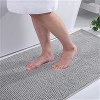 smiry Non Slip Chenille Bath Mat, Extra Soft Bathroom Mat, Super Absorbent Fluffy Bath Mats for Bathroom, Machine-Washable Quick Dry Bath Rug Foot Mat
