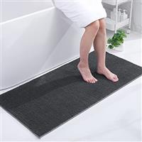 smiry Non Slip Chenille Bath Mat, Extra Soft Bathroom Mat, Super Absorbent Fluffy Bath Mats for Bathroom, Machine-Washable Quick Dry Bath Rug Foot Mat