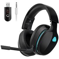 Gvyugke 2.4GHz Wireless Gaming Headset for PC, PS4, PS5, Mac, Nintendo Switch, Bluetooth Wireless Gaming Headphones with Detachable Noise Cancelling Microphone, 3.5mm Cable Mode for Xbox Series