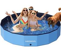 Meowant Foldable Dog Pool Dog Paddling Pool, Upgrade Thickened PP Material Swimming Pools for Large Dogs, Indoor Outdoor Portable Dog Pool, Large Kids Bath Pool with 4pcs Repair Patch (5XL- 97'x16)