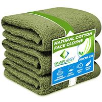 Towelogy Premium Flannel Face Cloth 3-Pack 100% Egyptian Cotton Ring Spun Super Soft Washcloth 30x30cm for Cleansing Makeup Remover Spa & Gym Face Towels (Charcoal Grey, 3)