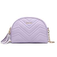 Miss Lulu Women Cross Body Bag Shoulder Bag Satchel Handbags Messenger Bag, Synthetic Leather,V-Shaped Knitting Texture,Tassel Decoration, Classic, With Removable and Adjustable Shoulder Strap