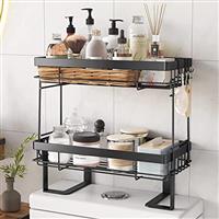 COVAODQ Over The Toilet Storage Tier Bathroom Organizer Shelves Multifunctional over toilet bathroom organizer, No Drilling with Wall Mounting Space Saver