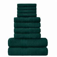 Lions Towels Family Bale Set - 10 Piece 100% Egyptian Cotton, 4x Face 4x Hand 2x Bath Towel, Premium Quality Highly Water Absorbent Bathroom Accessories, Machine Washable, Aqua, 544630