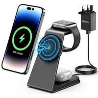 3 in 1 Mag-Safe Wireless Charging Station,Aluminum Alloy Magnetic 15W Fast Charger Stand Compatible with iPhone 16/15/14/13 Series,Apple Watch Series,Airpods 3/2/pro