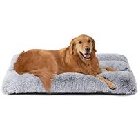 EHEYCIGA Fluffy Dog Crate Bed, Calming Anti Anxiety Pet Bed Washable, Dog Mat Mattress for Crate with Anti-Slip Bottom