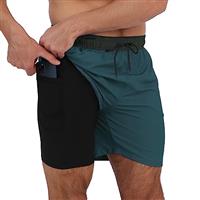 Arcweg Men's Swim Trunks Mens Swimming Shorts with Compression Liner Quick Dry Stretchy 2 in 1 Board Shorts with Zipper Pockets