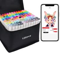 Vokiuler Alocohol Markers Set- Colored Art Markers with APP for Coloring, Dual Tip Artists Drawing Markers Pens Chisel & Bullet for Kids Adult Graffiti Anime Illustration Painting Doodling with Bag
