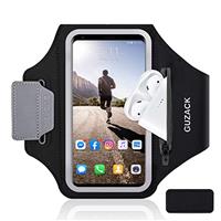 Running Armband with Zipper Pocket, Sports Phone Armband for iPhone 16 Pro Max/15 Pro/14 Pro/13/12 Pro/ 11 Phone Holder for Running with Anti-Fall Buckle for Phones Up to 6.9"